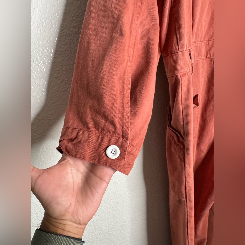 Big Bud Press Everyday Jumpsuit in a long-sleeve clay red cotton twill 3X - Picture 11 of 13